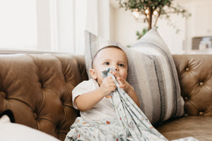 Knit Swaddle Blanket, Trout | Copper Pearl