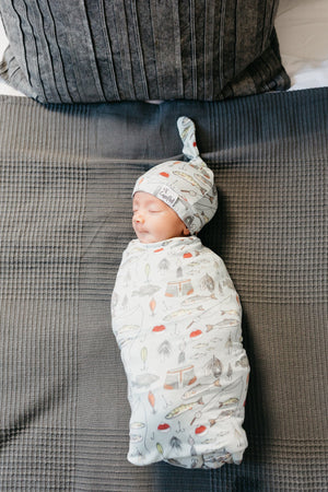 Knit Swaddle Blanket, Trout | Copper Pearl