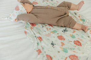 Knit Swaddle Blanket, Farmstead | Copper Pearl