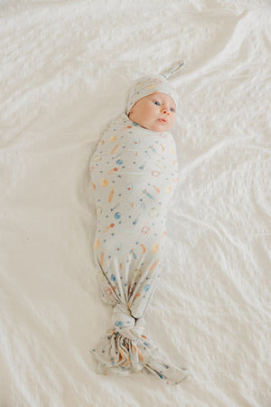 Knit Swaddle Blanket, Cosmos | Copper Pearl