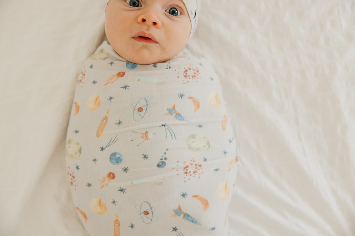 Knit Swaddle Blanket, Cosmos | Copper Pearl