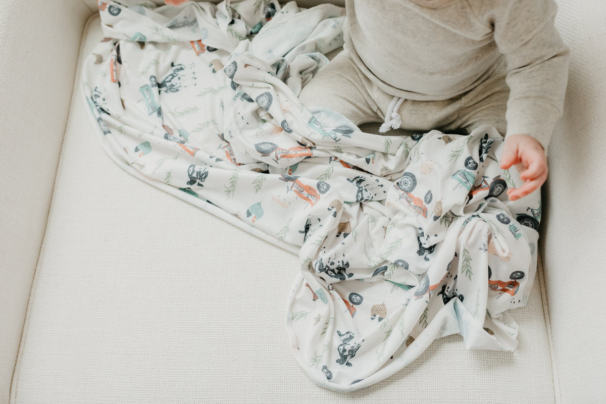 Knit Swaddle Blanket, Jo | Copper Pearl