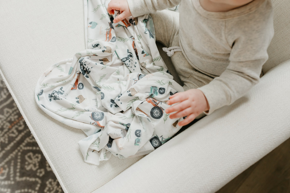 Knit Swaddle Blanket, Jo | Copper Pearl