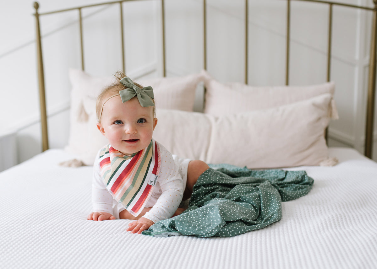 Knit Swaddle Blanket, Juniper | Copper Pearl