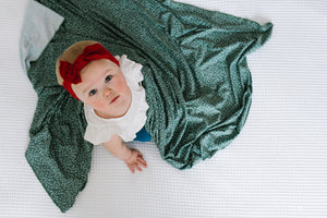 Knit Swaddle Blanket, Juniper | Copper Pearl