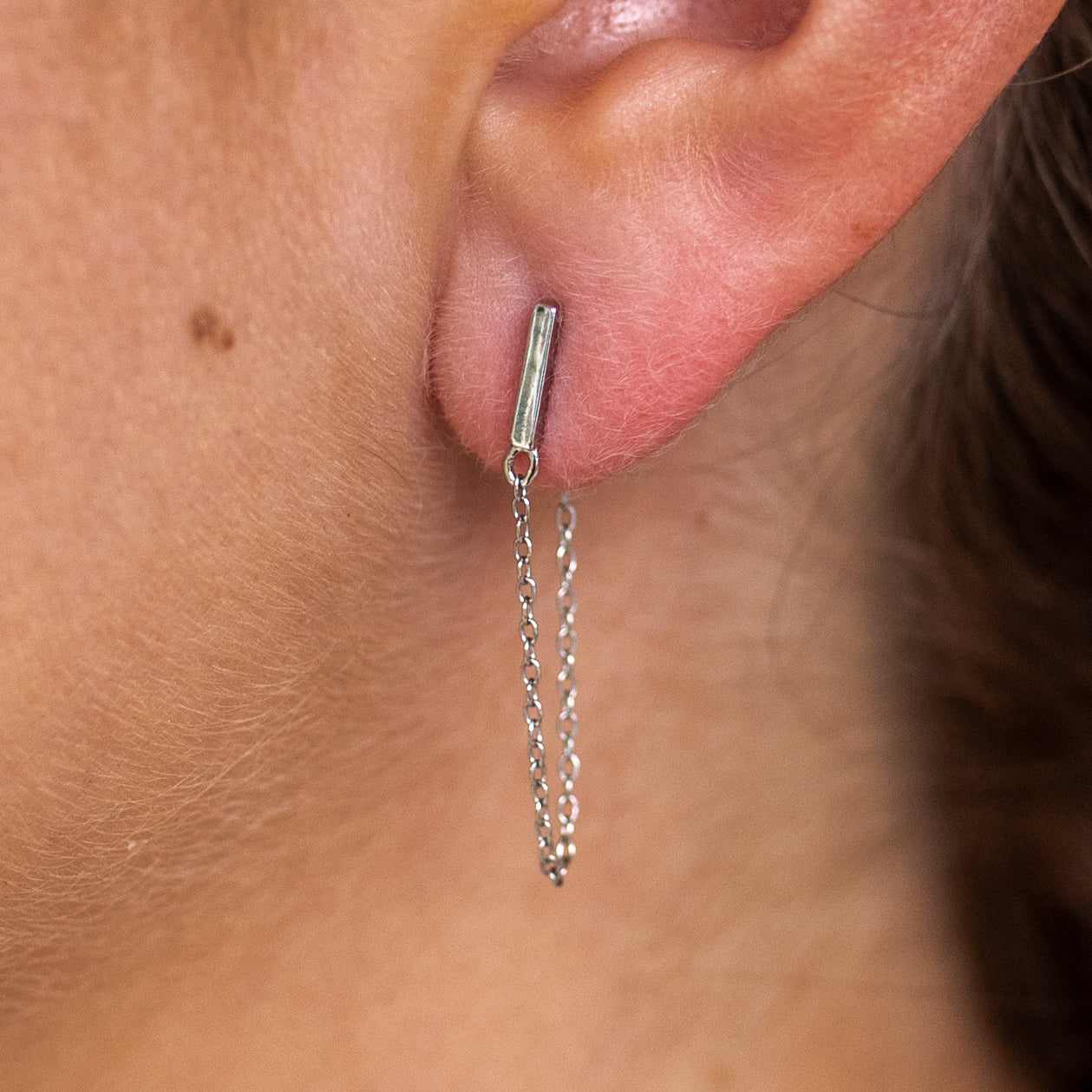 Harmony Chain Stud Earrings, Sliver | ALCO Jewelry