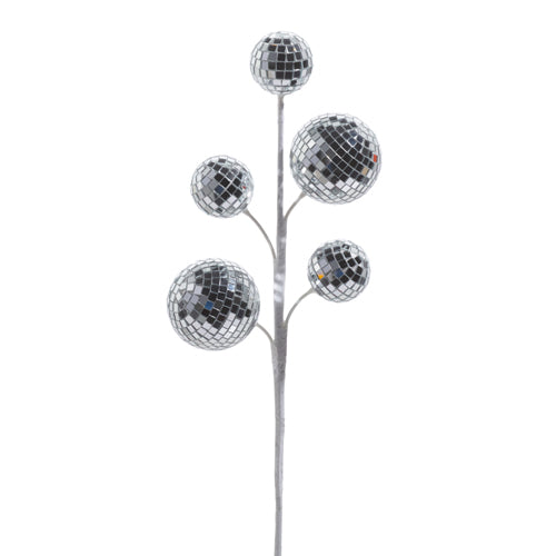 Sliver Disco Balls Spray Stem | Holiday & Christmas Decor