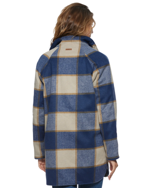 Reversible Flannel Shacket, Navy & Beige | Flag & Anthem