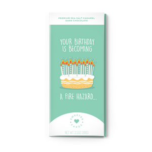 Happy Birthday, Sea Salt Caramel Dark Chocolate | Sweeter Cards Chocolate Bar