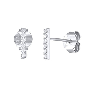 Boca Bar Studs Earrings, Sliver | ALCO Jewelry