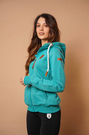 Hera Zip Hoodie, Lake | Wanakome