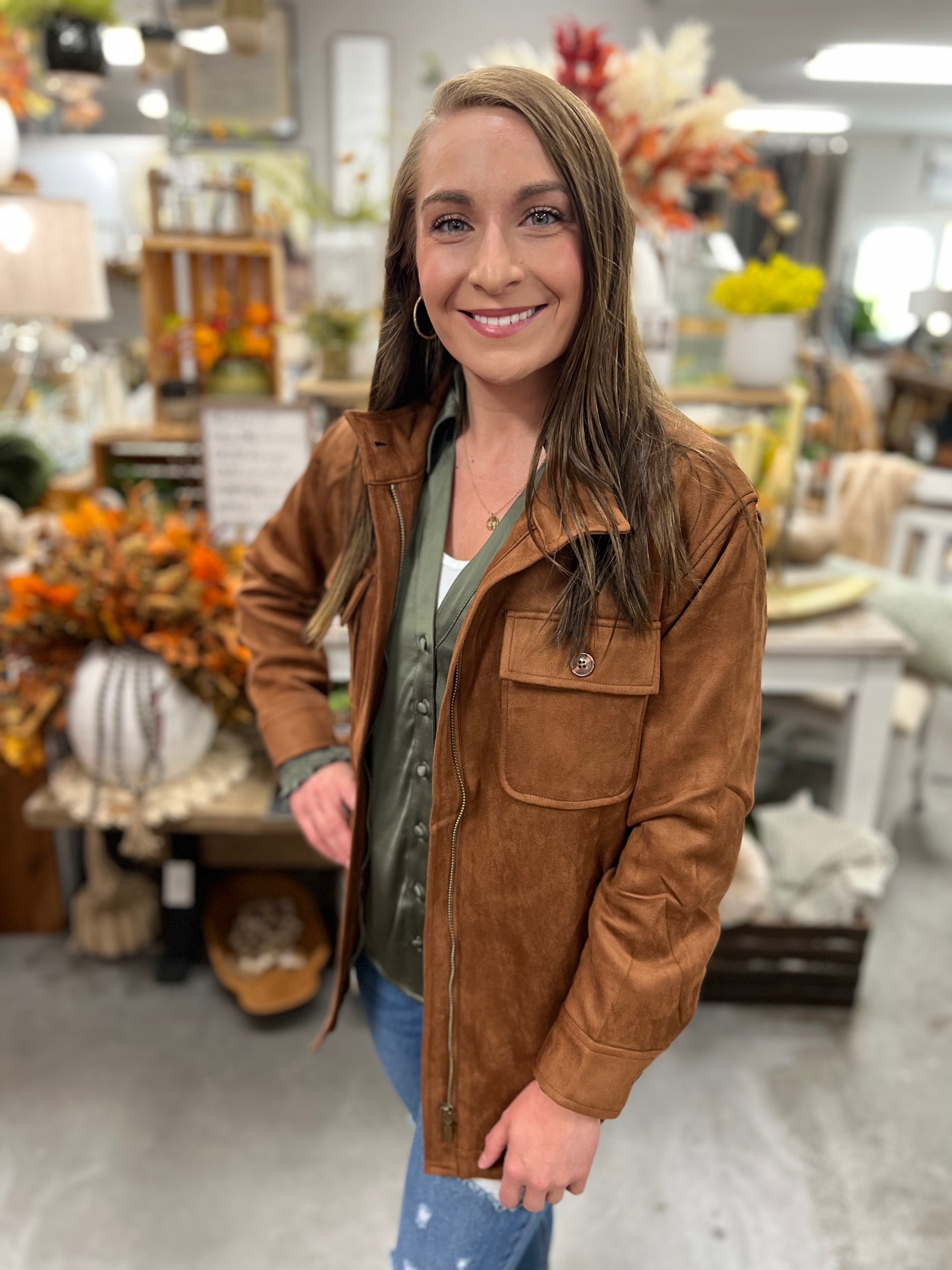 Woman within 2025 utility jacket