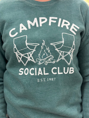 Campfire Social Club Crew Neck Sweatshirt, Dusty Forest | Oat Collective