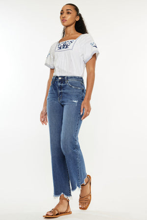 Jemma High Rise Slim Wade Leg, Medium Wash | Kan Can Jeans