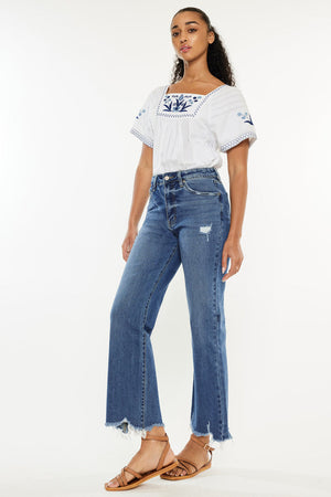 Jemma High Rise Slim Wade Leg, Medium Wash | Kan Can Jeans