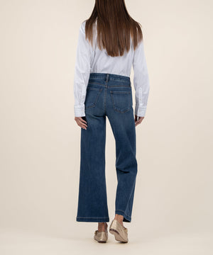 Meg High Rise Wide Leg w Patch Pockets Jeans, Dandle Wash Dark | KUT from the Kloth