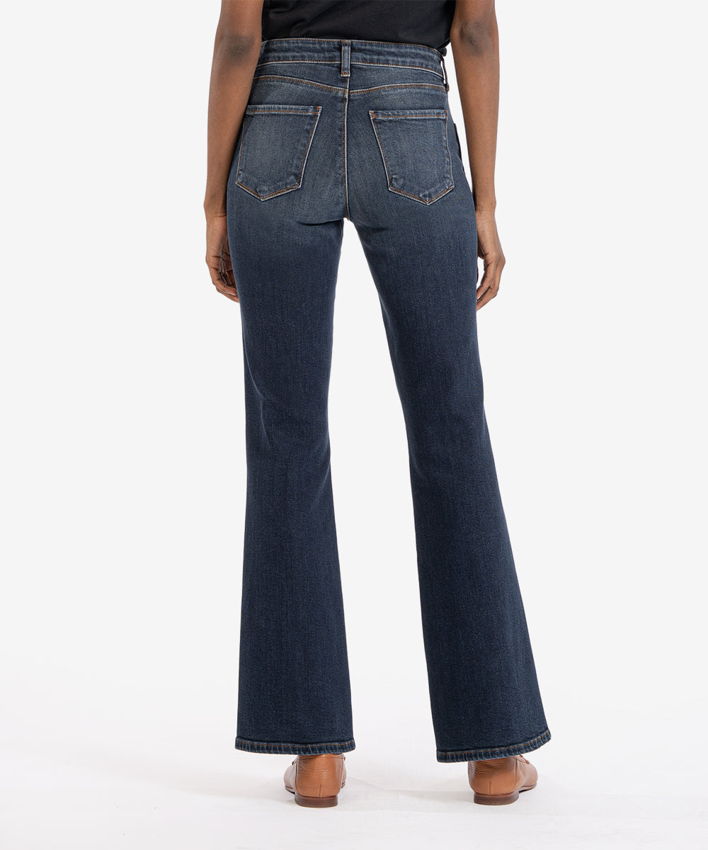 Ana High Rise Flare Leg Jeans, Neutral Dark Wash | KUT from the Kloth