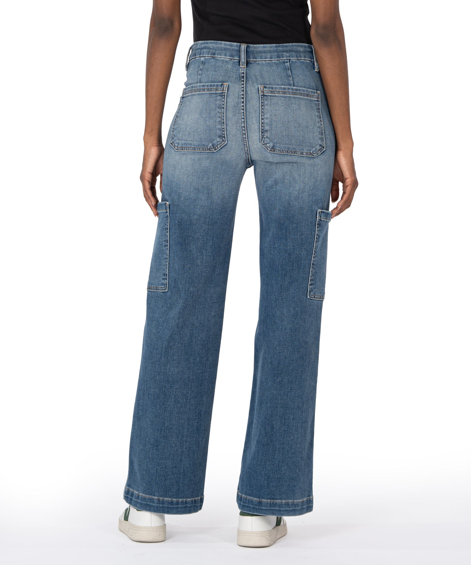 Jodi High Rise Wide Leg Carpenter Jeans, Creative Wash Medium | KUT from the Kloth