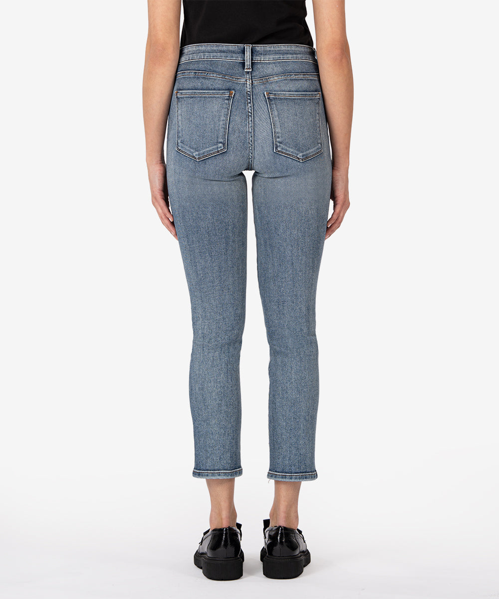 Reese High Rise Straight Leg Fake Slash Pockets, Grand | KUT from the Kloth