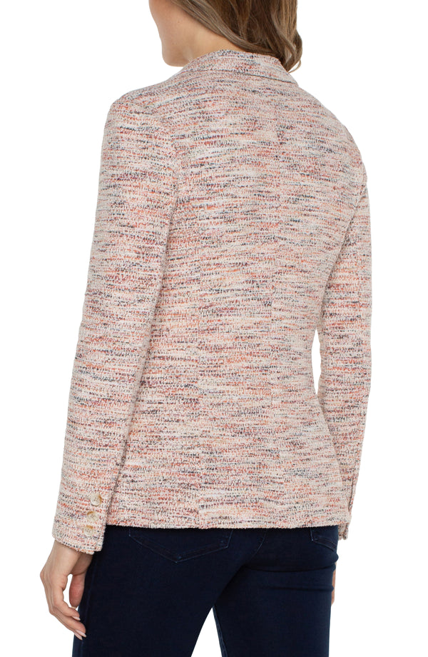 Fitted Knit Blazer, Lava Flow Boucle | LIVERPOOL