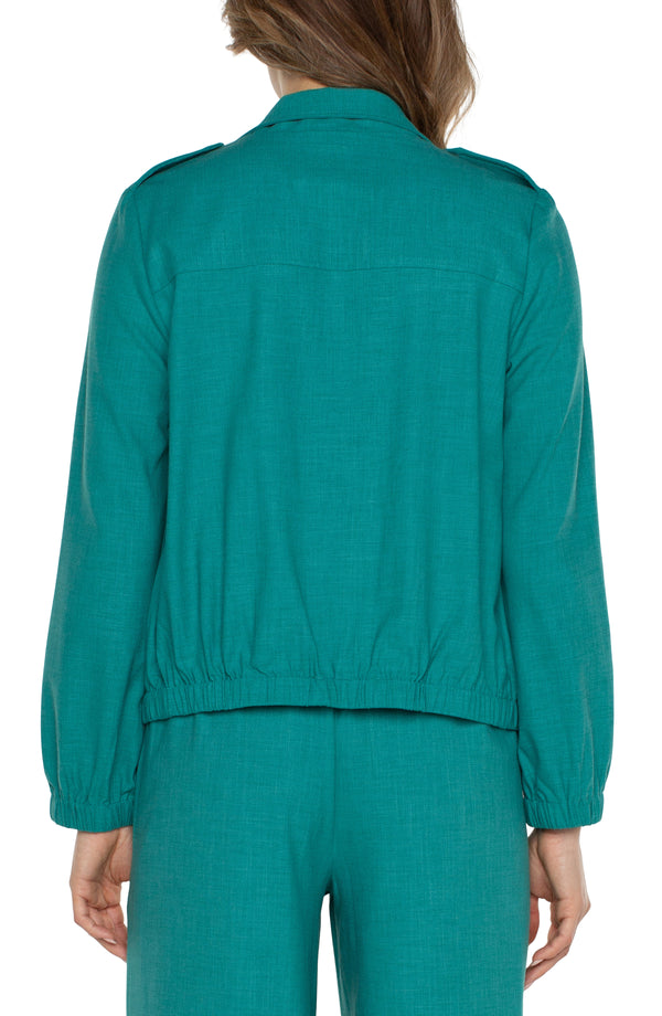 Utility Zip Up Jacket , Mermaid Teal | LIVERPOOL