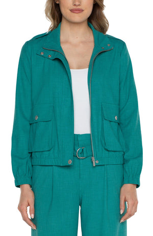 Utility Zip Up Jacket , Mermaid Teal | LIVERPOOL