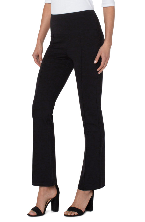 Pearl Full Length Flare w Pintucks, Black | LIVERPOOL