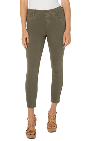 Gia Glider Crop Cut Jeggings, Olive | LIVERPOOL