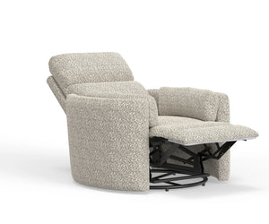 Radius Swivel Glide Reclining Power Chair - Tatum River Rock Fabric