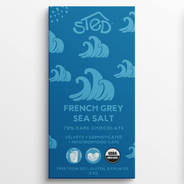 French Grey Sea Salt, Chocolate Bar | Sted