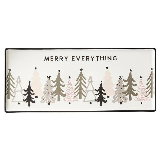 Merry Everything Ceramic Tray | SB - Holiday & Christmas Serving Tray