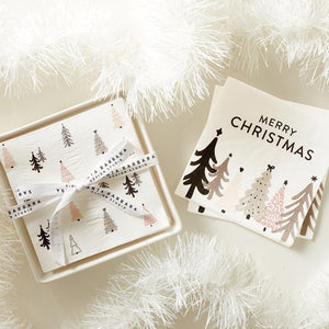 Merry Christmas Trees Cocktail Napkins | SBD