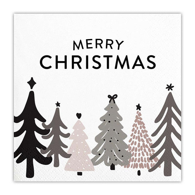 Merry Christmas Trees Cocktail Napkins | SBD