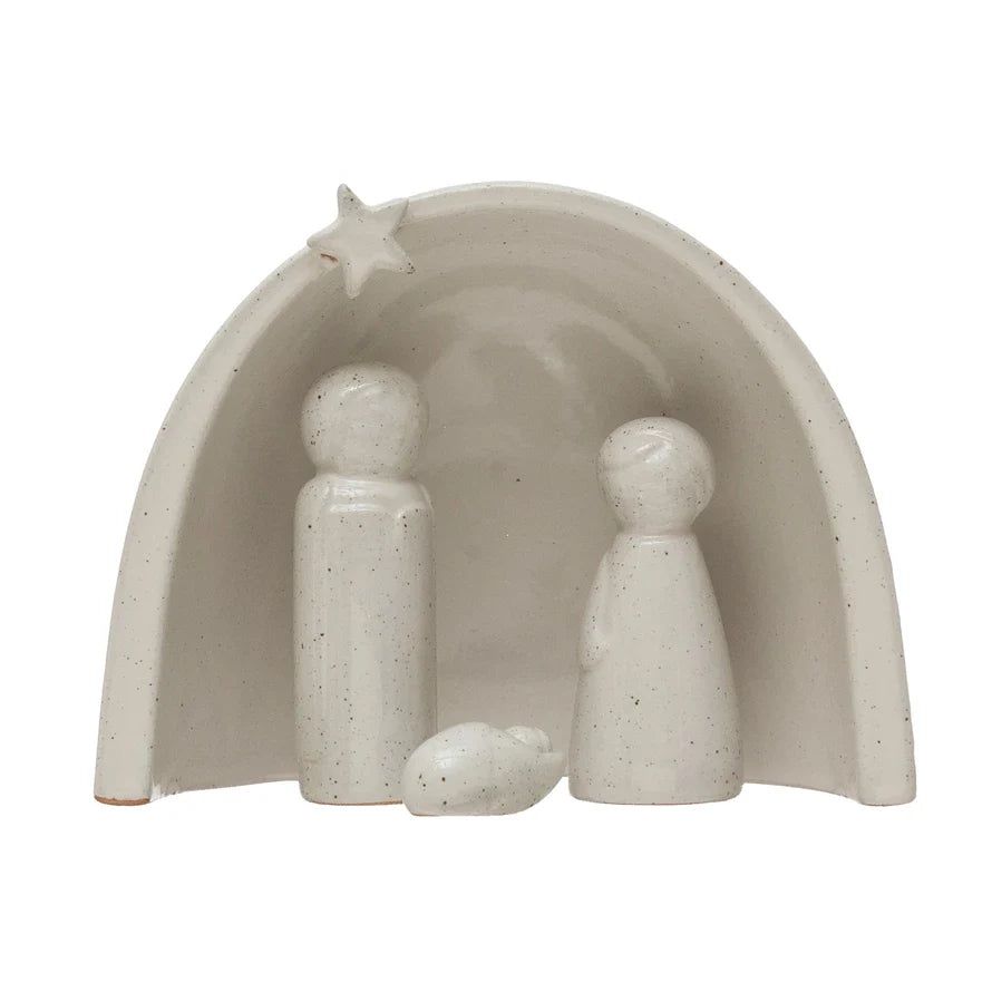 Stoneware Nativity Scene w/ Separate Figurines | Christmas Decor