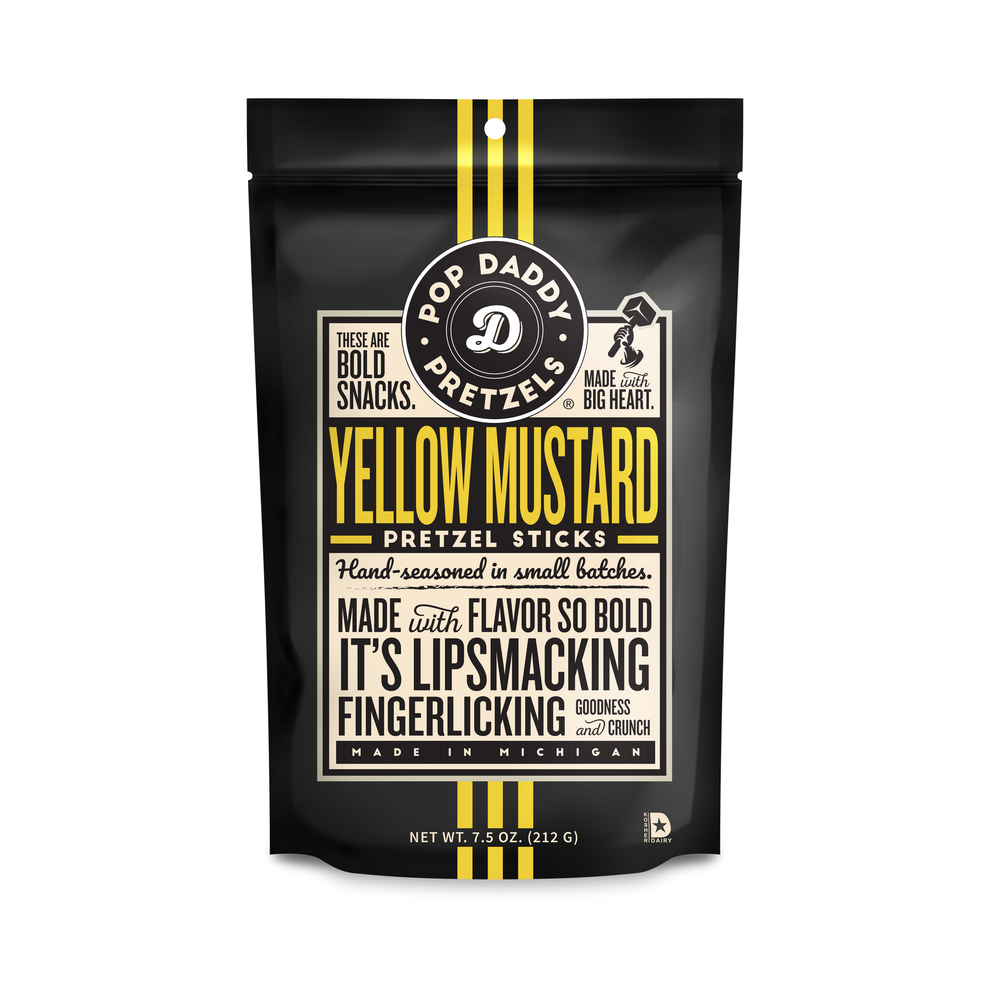 Yellow Mustard Seasoned Pretzels 7.5oz | Pop Daddy