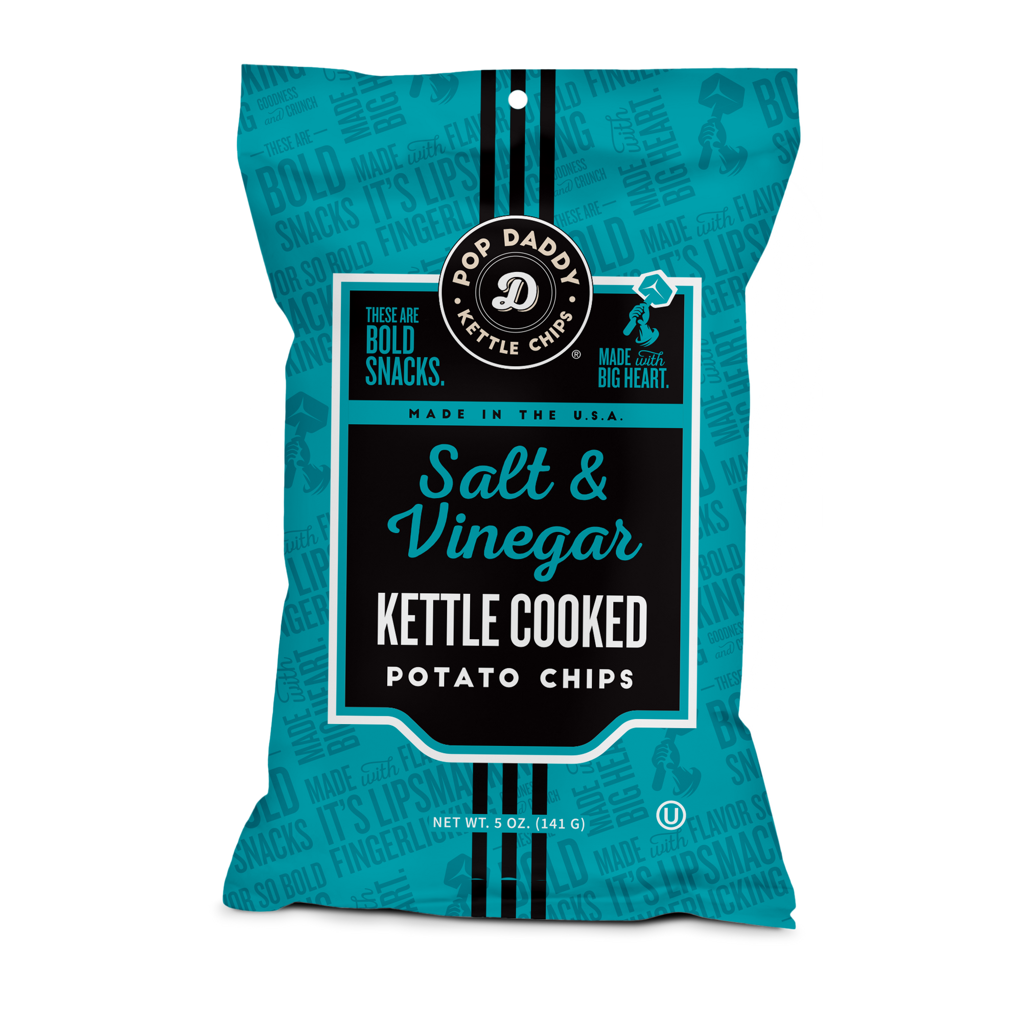 Salt & Vinegar Kettle Cooked Potato Chips 5 oz | Pop Daddy