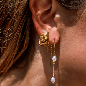 Harmony Chain Stud Earrings, Gold | ALCO Jewelry