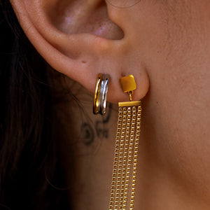 Intermix Huggies Earrings, Gold & Sliver | ALCO Jewelry