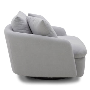 Boomer Mega Large Swivel Chair w/ 2 Pillows - Dove Gray Fabric