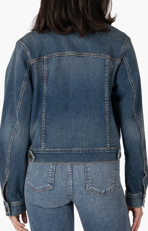 Julia Crop Denim Jacket, Main Dark Stone | KUT from the Kloth