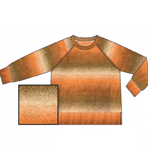 Long Sleeve Raglan Sweater w Side Slit, Orange Ombre | LIVERPOOL