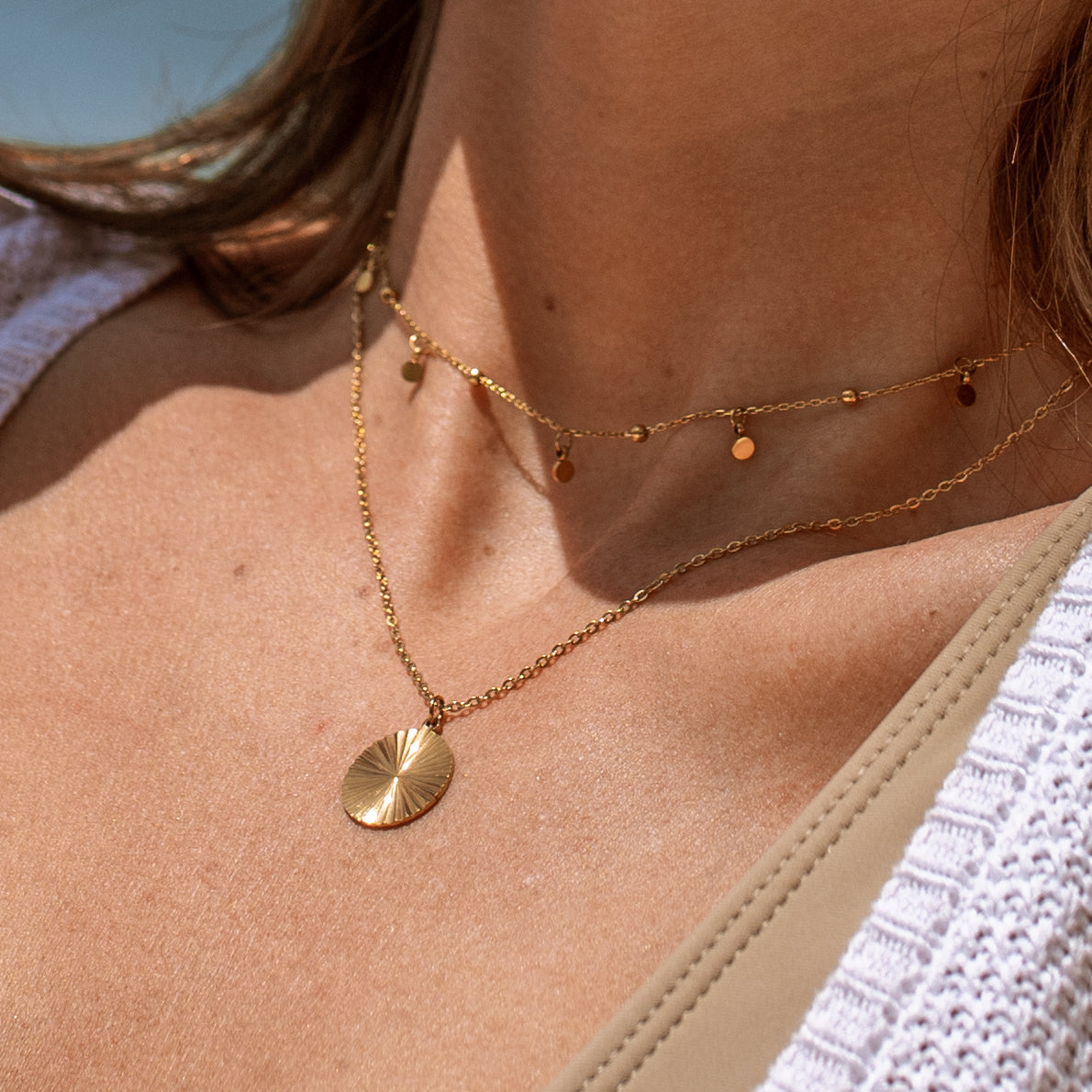 Chasing Sunset Necklace 18", Gold - Waterproof & Sweat Proof Jewelry | ALCO Jewelry