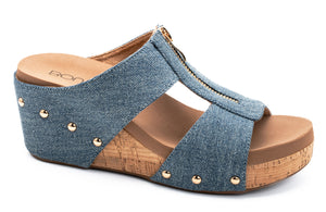 Taboo Wedge Sandal, Blue Denim | Corkys