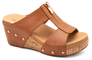 Taboo Wedge Sandal, Cognac | Corkys