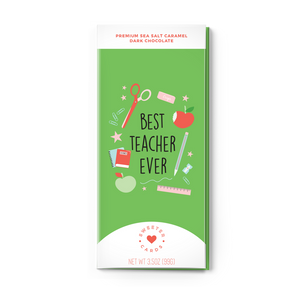 Best Teacher, Sea Salt Caramel Dark Chocolate | Sweeter Cards Chocolate Bar