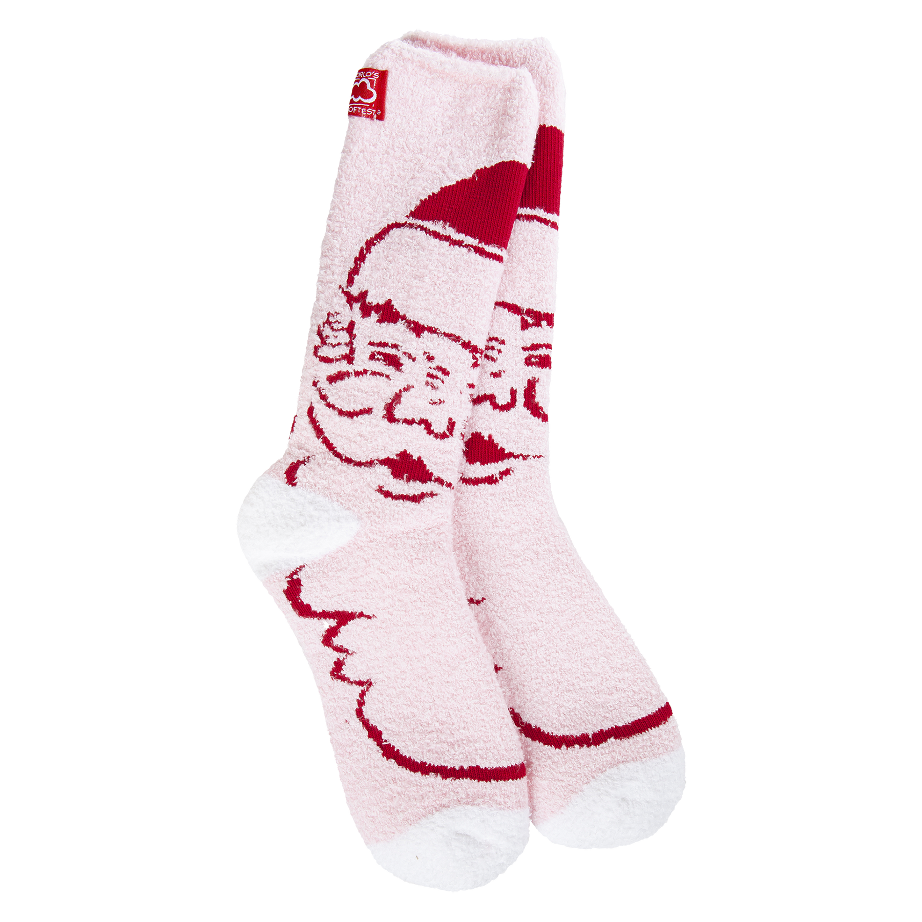World's Softest Cozy Crew Socks - Pink Santa