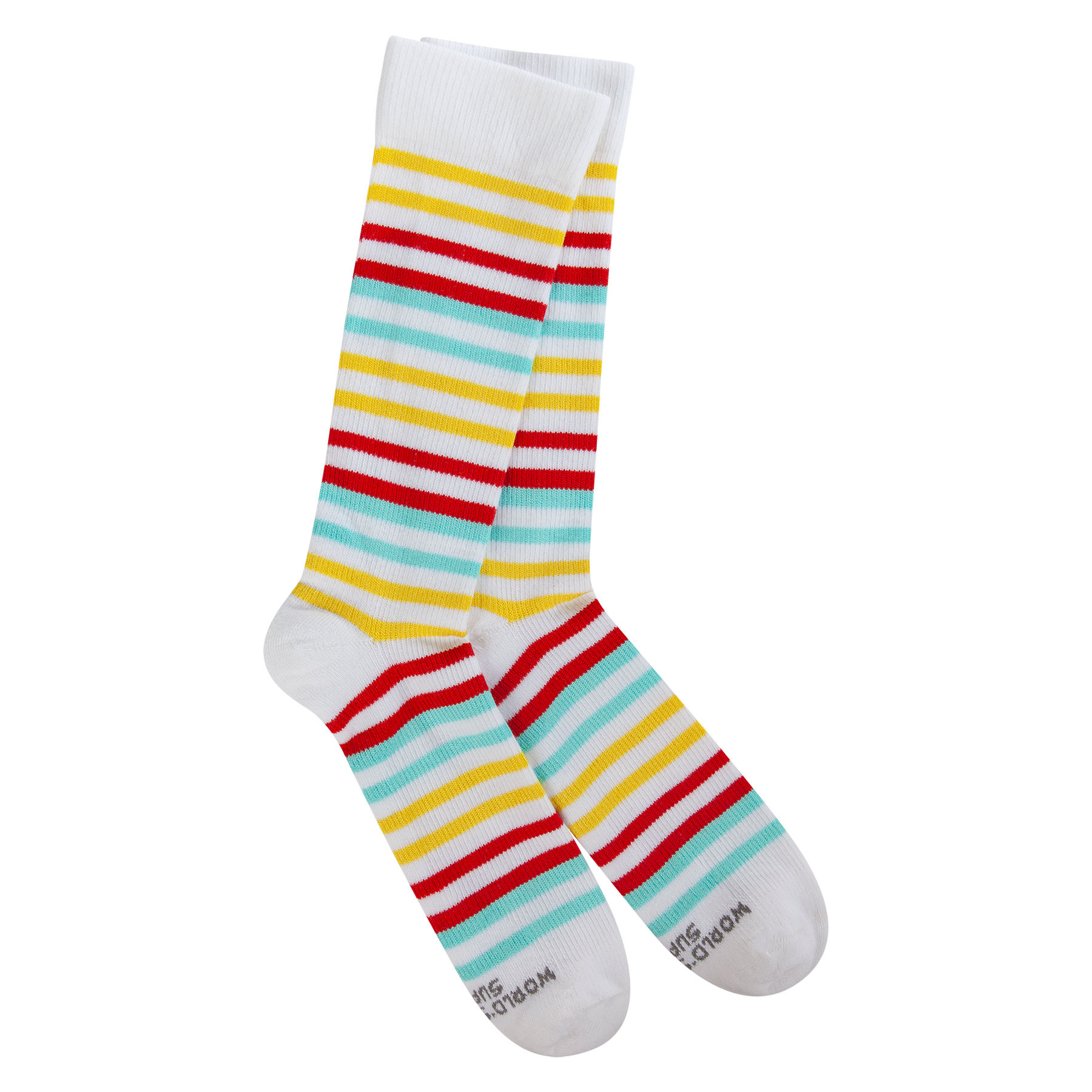 World's Softest Sensitive Support Socks - White Multi Stripe