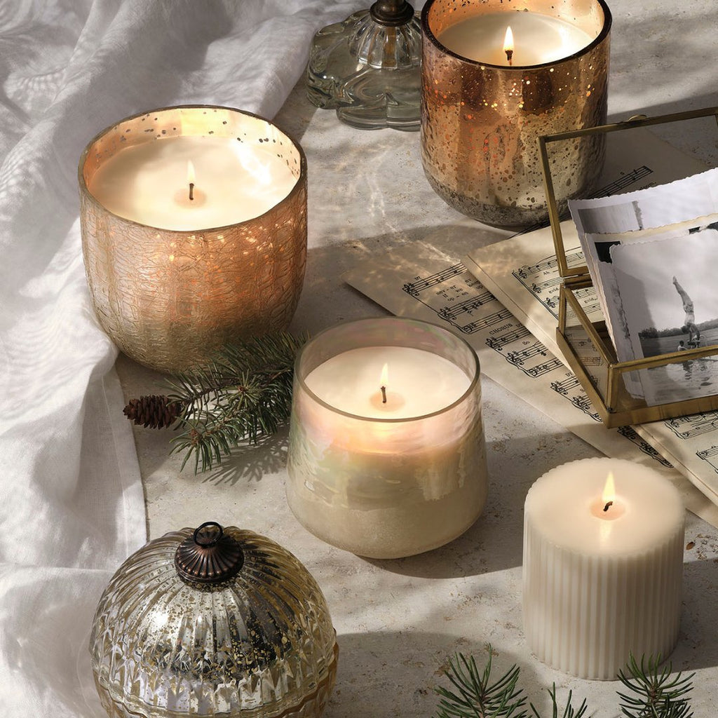 Winter White Small Boxed Crackle Glass Candle | Illume