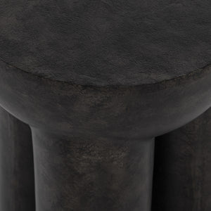 Black Brushed Metal Circle Side Table
