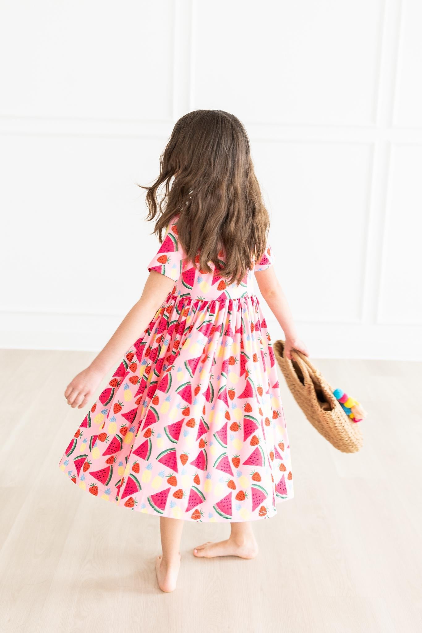 Pocket Twirl Dress, Short Sleeve,  Watermelon Wonder | Mila & Rose